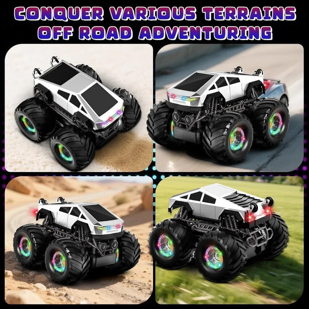 Remote Control Car 1:18 Amphibious 4WD Off-Road RC Trucks 360° Rotating Monsters